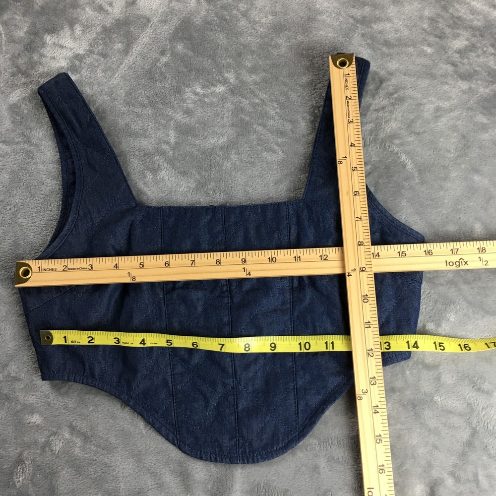 NWOT Lioness Blue Denim Corset Tank Top S Sleeveless Bodice Summer‎ Punk Rock - Picture 8 of 16